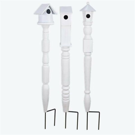 PATIO TRASERO Wood Spindle Birdhouse Stake PA4269544